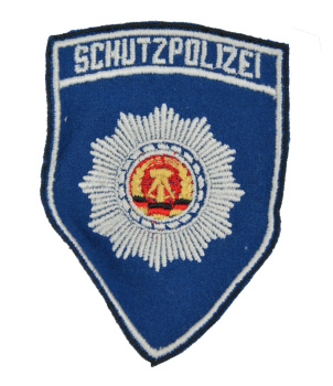 Ärmelabzeichen DDR Schutzpolizei, blau